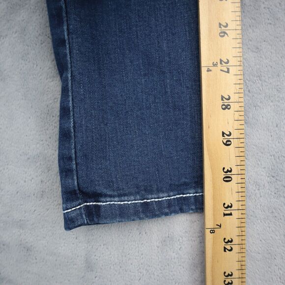 Vivi Diva Pants Womens 5 Blue Denim Flat Front Mid Rise Skinny Pockets Jeans - Picture 7 of 16